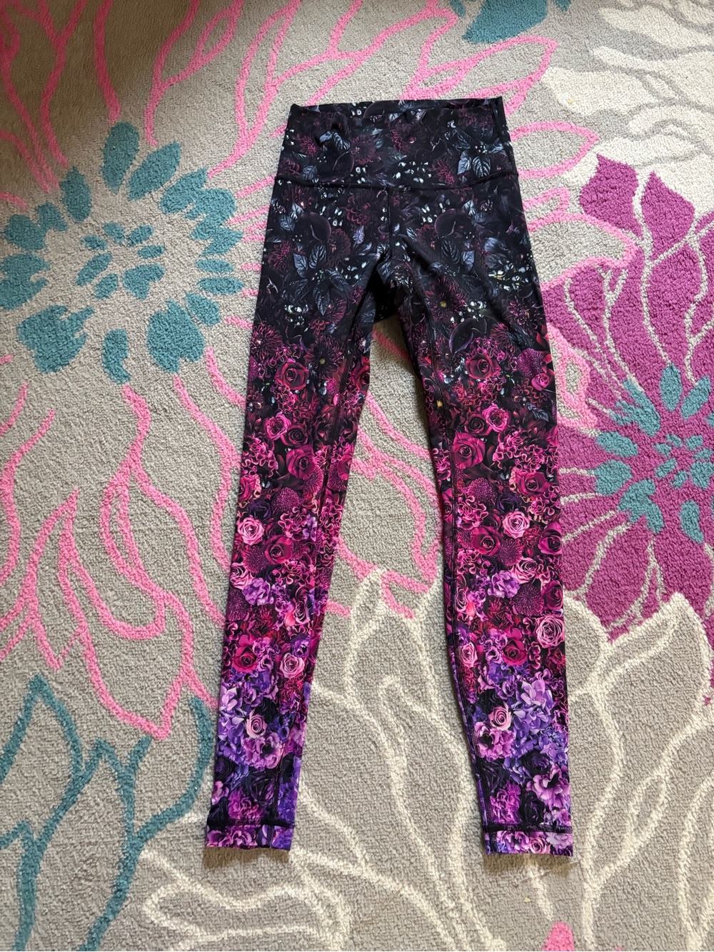 Lululemon Women's Wunder Under Hi Rise Tights In The Bloom Multi Floral Size 6